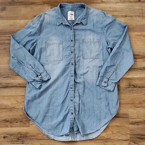 Sonoma Chambray/Denim Button Up Shirt XL